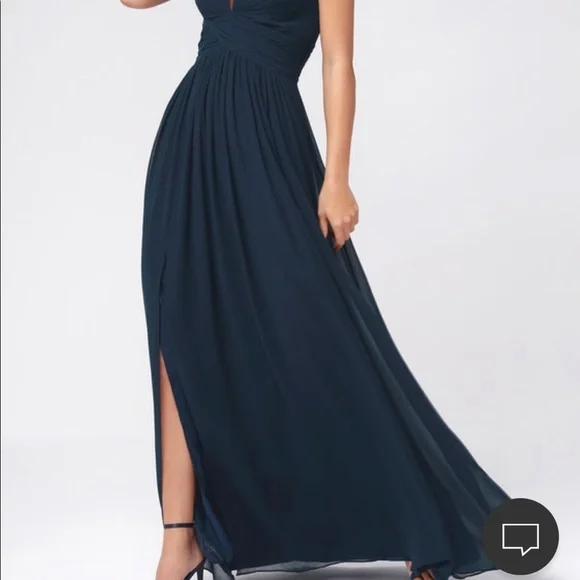 Ocean of Elegance Navy Maxi Dress. Prom! - Picture 3 of 12